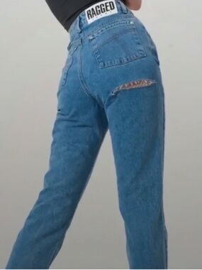 Ragged Priest Jeans High Rise Straight Leg Denim Size 26 Distressed Like New